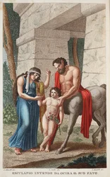 Ocyrrhoe in eine Stute oder Esculapio intende da Ocira il Suo Fato, Illustration aus Ovids Metamorphosen, Florenz, 1832